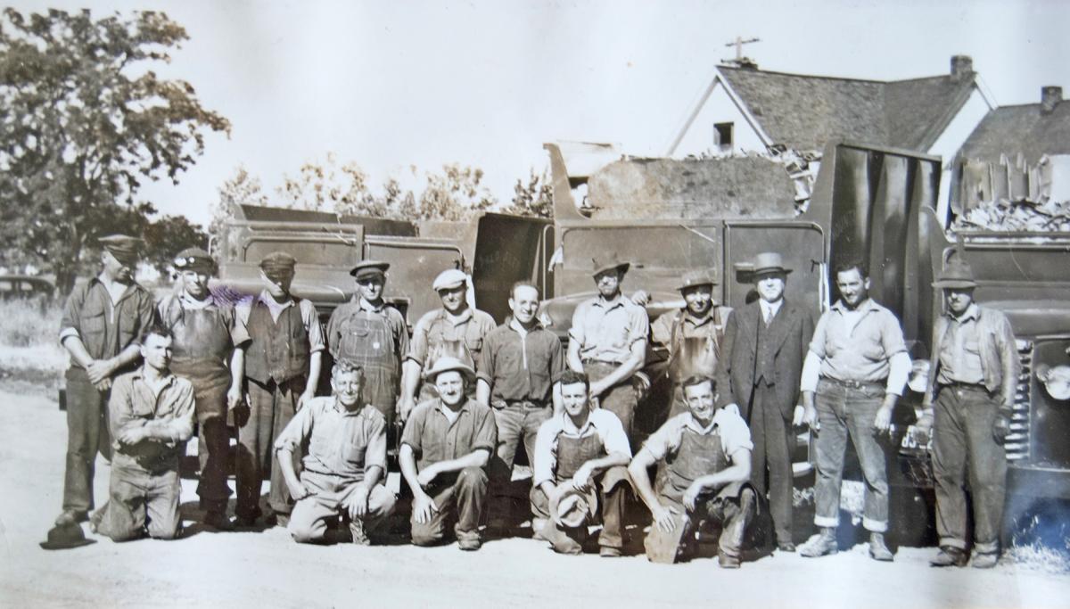 The Peninsula Sanitary Service crew in the 1930s. Luigi is pictured in the top row 2nd from the left, and Andrew is pictured in the bottom row 3rd from the left.