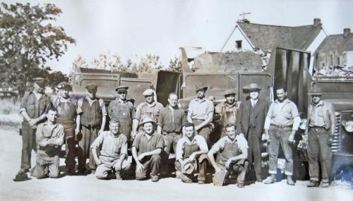 The Peninsula Sanitary Service crew in the 1930s. Luigi is pictured in the top row 2nd from the left, and Andrew is pictured in the bottom row 3rd from the left.