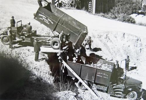 The Peninsula Sanitary Service crew in the 1930s. Luigi is pictured furthest to the right of the photo.